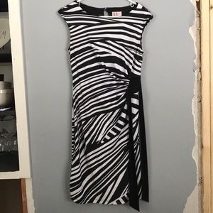 White and black striped dress